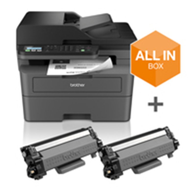 Brother MFC-L2827DWXL - Laser - Mono printing - 1200 x 1200 DPI - A4 - Direct printing - Black - Grey